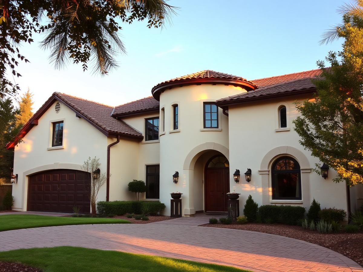 Stucco exterior of a residential home