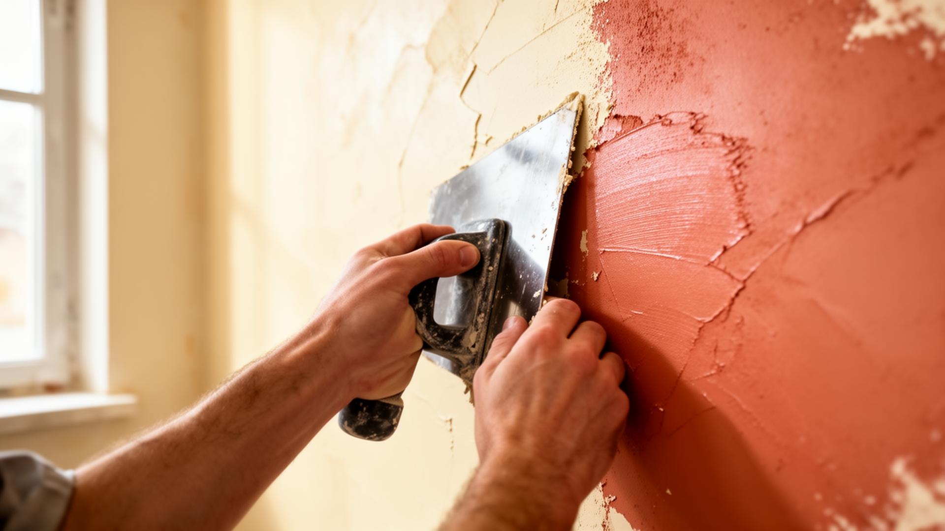 Craftsman applying venetian plaster